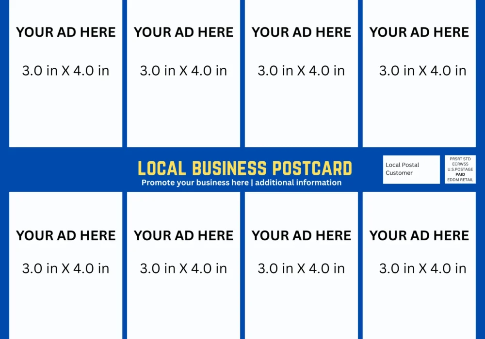 eddm postcard front back layout example socialfly marketing